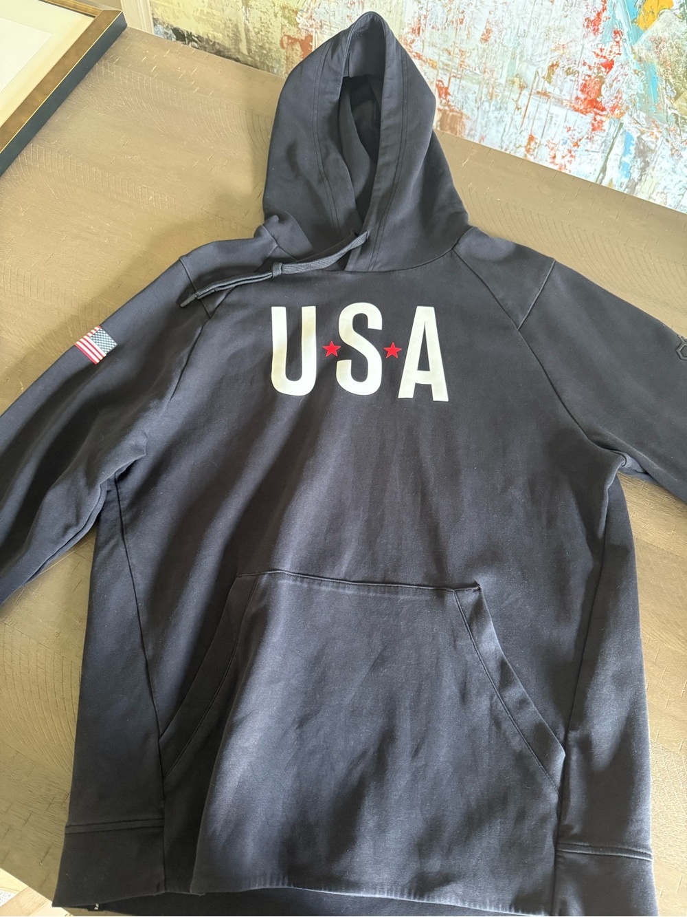 Black USA Graphic Hoodie Sweatshirt - Men